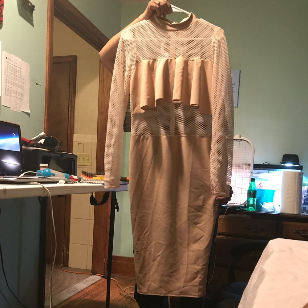 Midi mesh insert dress